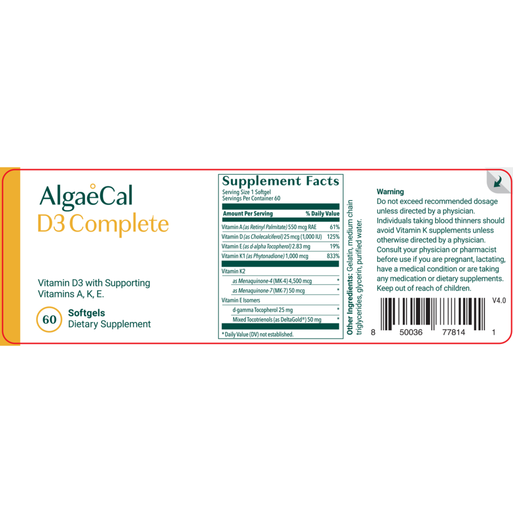 Product image for AlgaeCal D3 Complete.