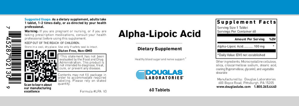 Product image for Alpha-Lipoic Acid (100mg).
