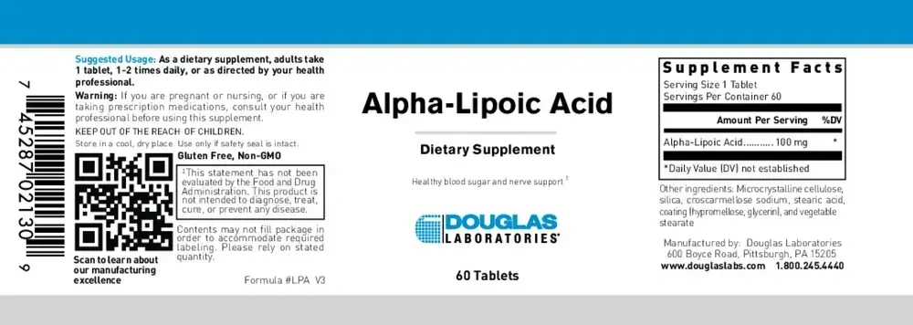 Product image for Alpha-Lipoic Acid (100mg).