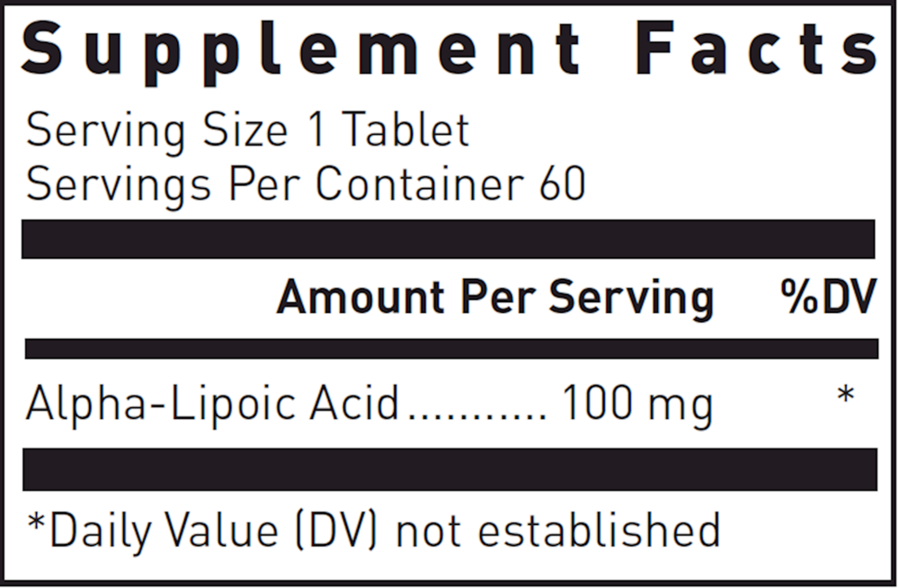 Product image for Alpha-Lipoic Acid (100mg).