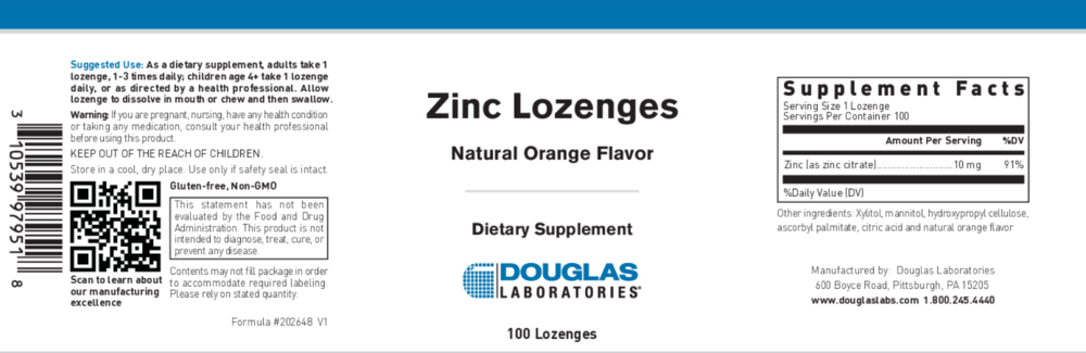 Product image for Zinc Lozenges.