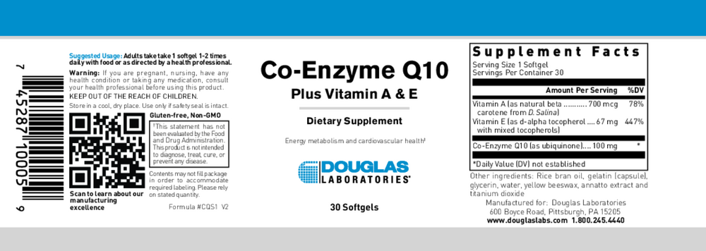 Product image for Co-Enzyme Q10 100mg.