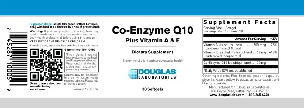 Product image for Co-Enzyme Q10 100mg.