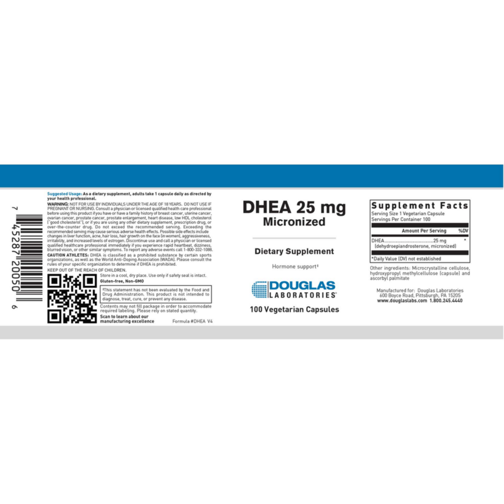 Product image for DHEA 25mg (Micronized).