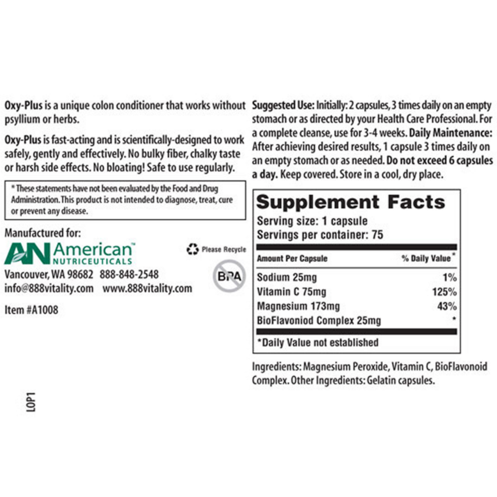 Product image for Oxy-Plus Colon Cleanser.