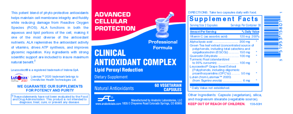 Product image for Clinical Antioxidant Complex.