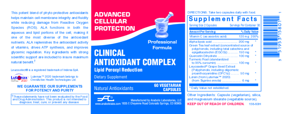 Product image for Clinical Antioxidant Complex.