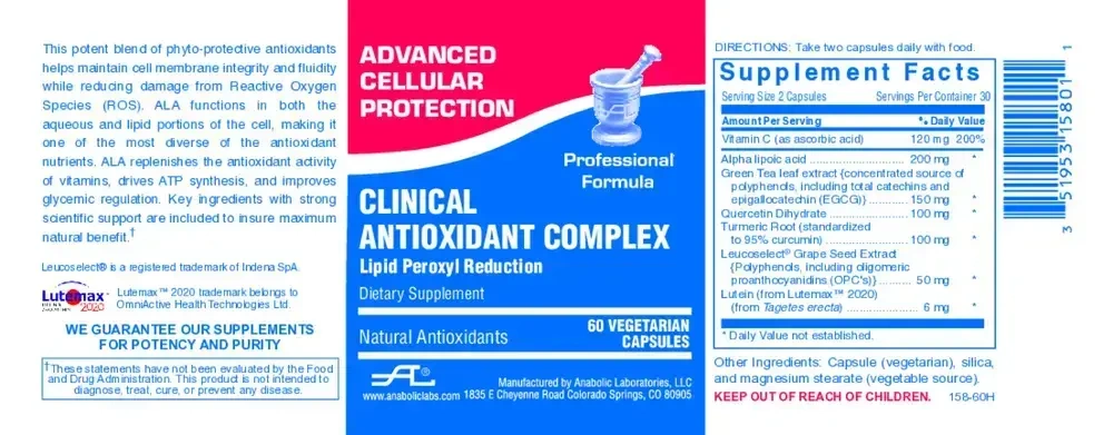 Product image for Clinical Antioxidant Complex.