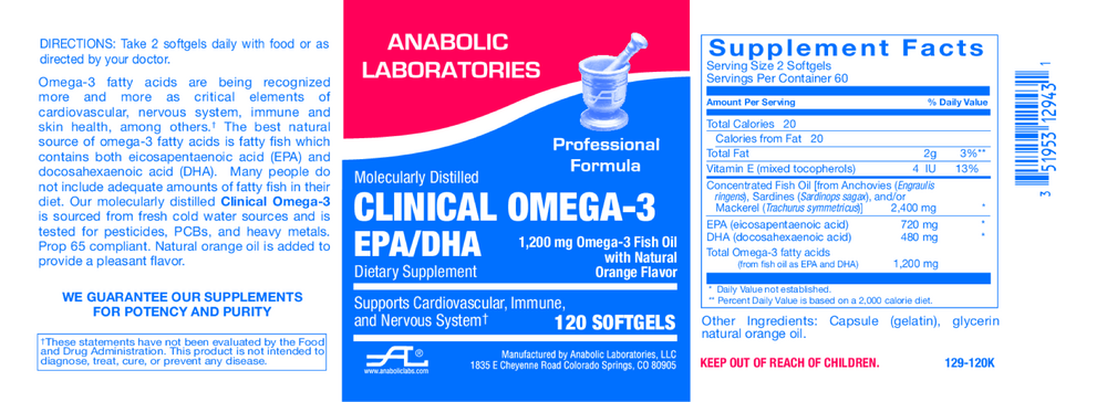 Product image for Clinical Omega-3 EPA/DHA.