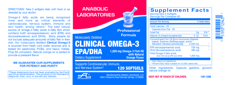 Product image for Clinical Omega-3 EPA/DHA.