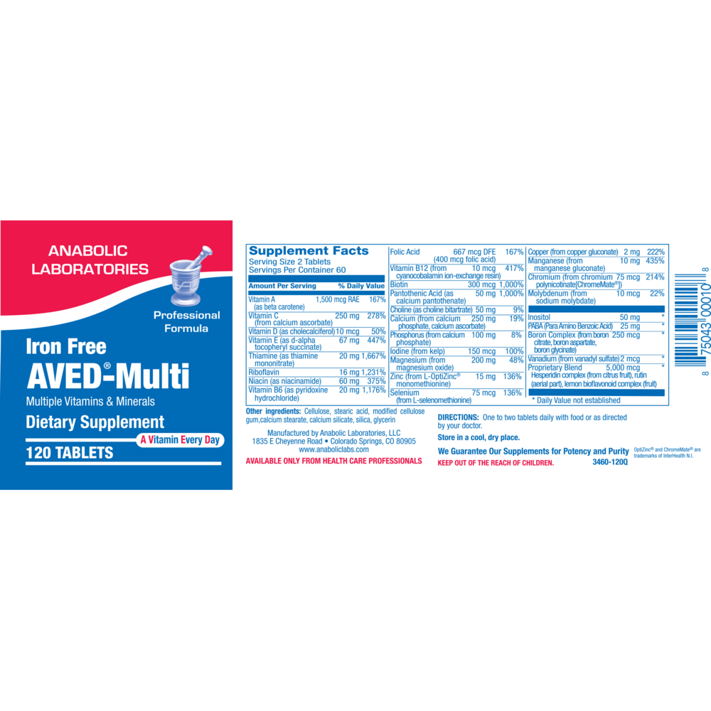 Product image for AVED Multi (Iron-Free).