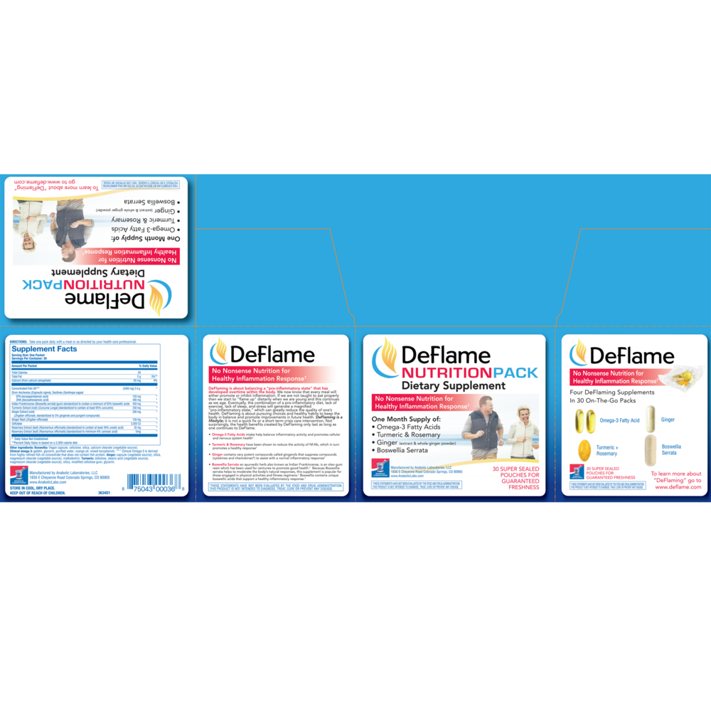 Product image for Deflame Nutrition Pack.