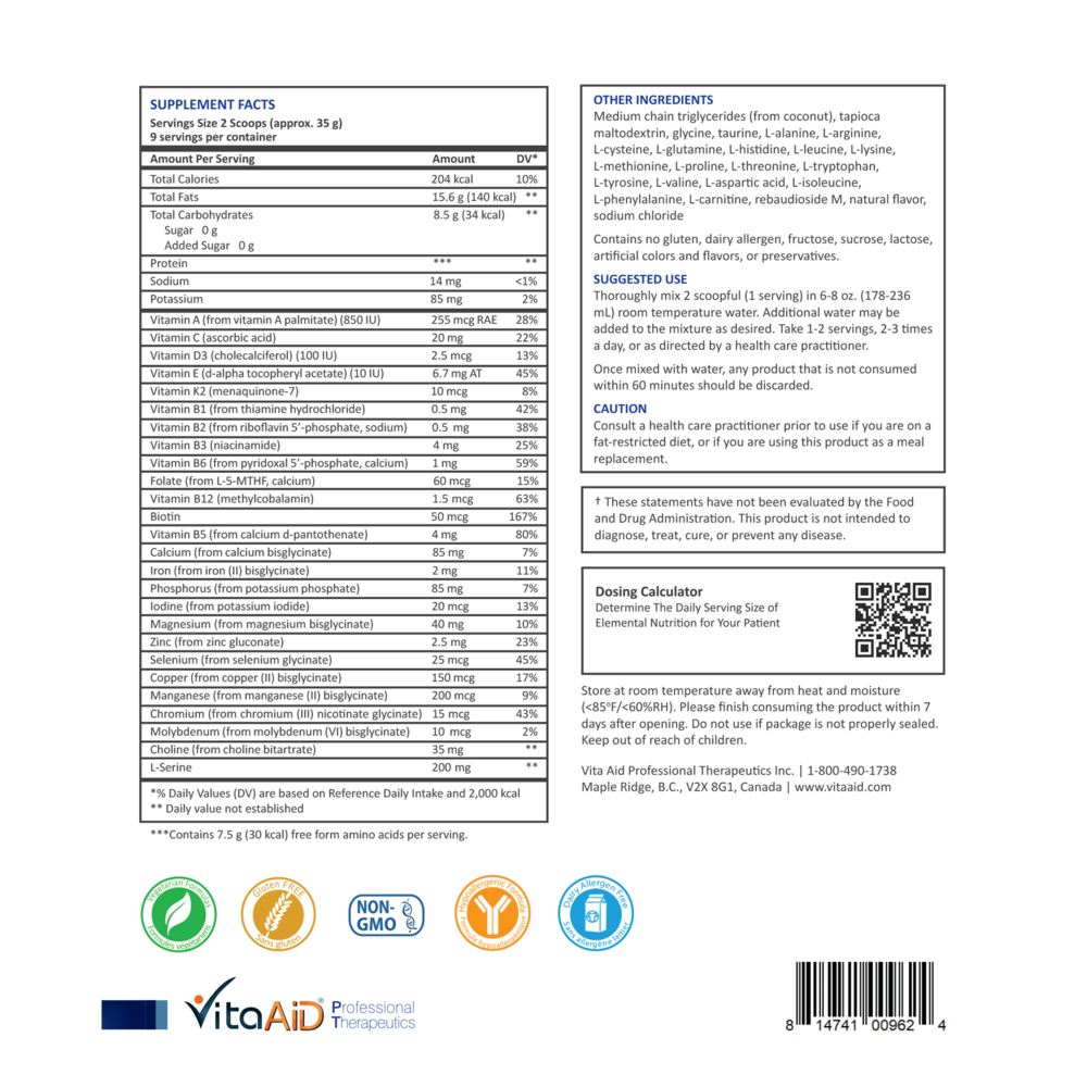 Product image for Keto-Elemental Nutrition (Chocolate).