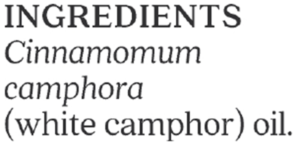 Product image for Camphor, White Essential Oil.