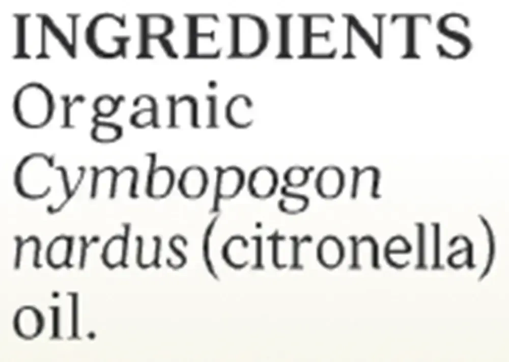 Product image for Citronella Organic Essential Oil.
