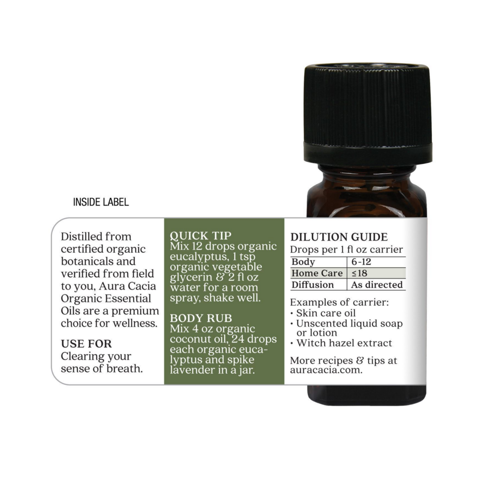 Product image for Eucalyptyus Organic Essential Oil.
