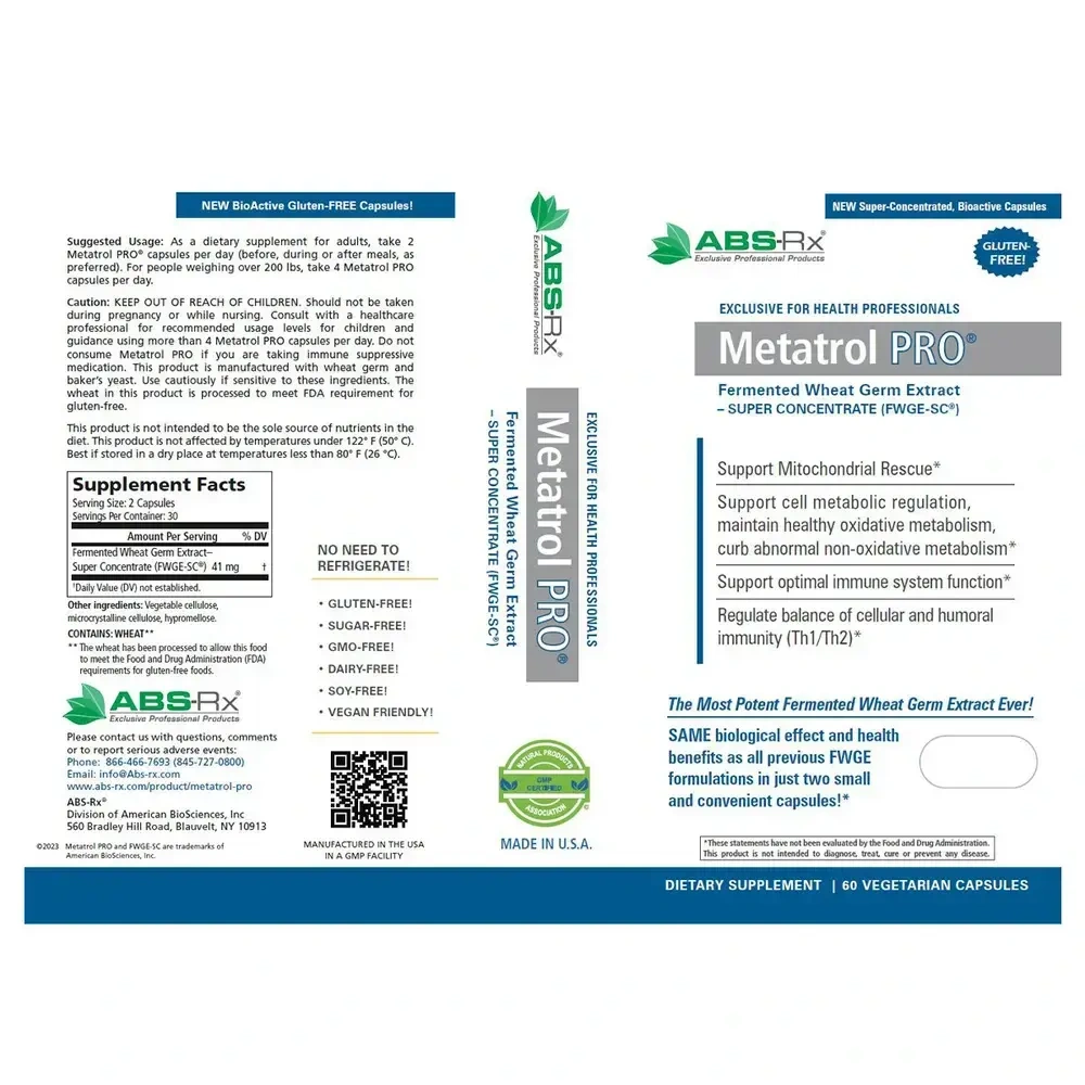 Product image for Metatrol Pro Fermented Wheat Germ Extract.