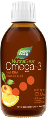 NutraSea Omega-3 DHA Juicy Citrus 200ml 200 Milliliters
