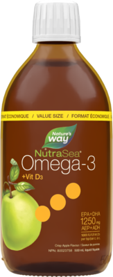 NutraSea+D Omega-3 Crisp Apple 500ml 500 Milliliters