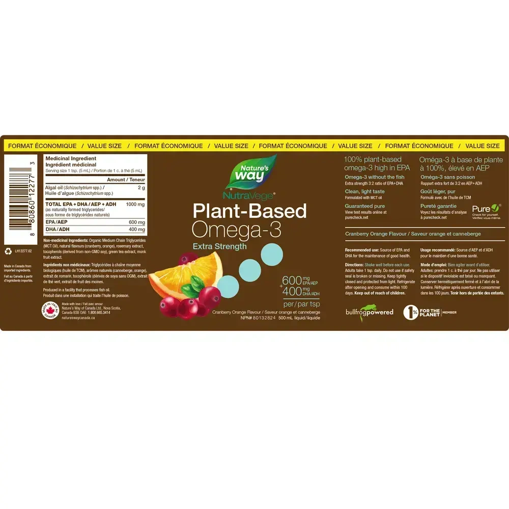 Product image for Plant-Based Omega-3 Extra Strength Cranberry Orange (Value Size).
