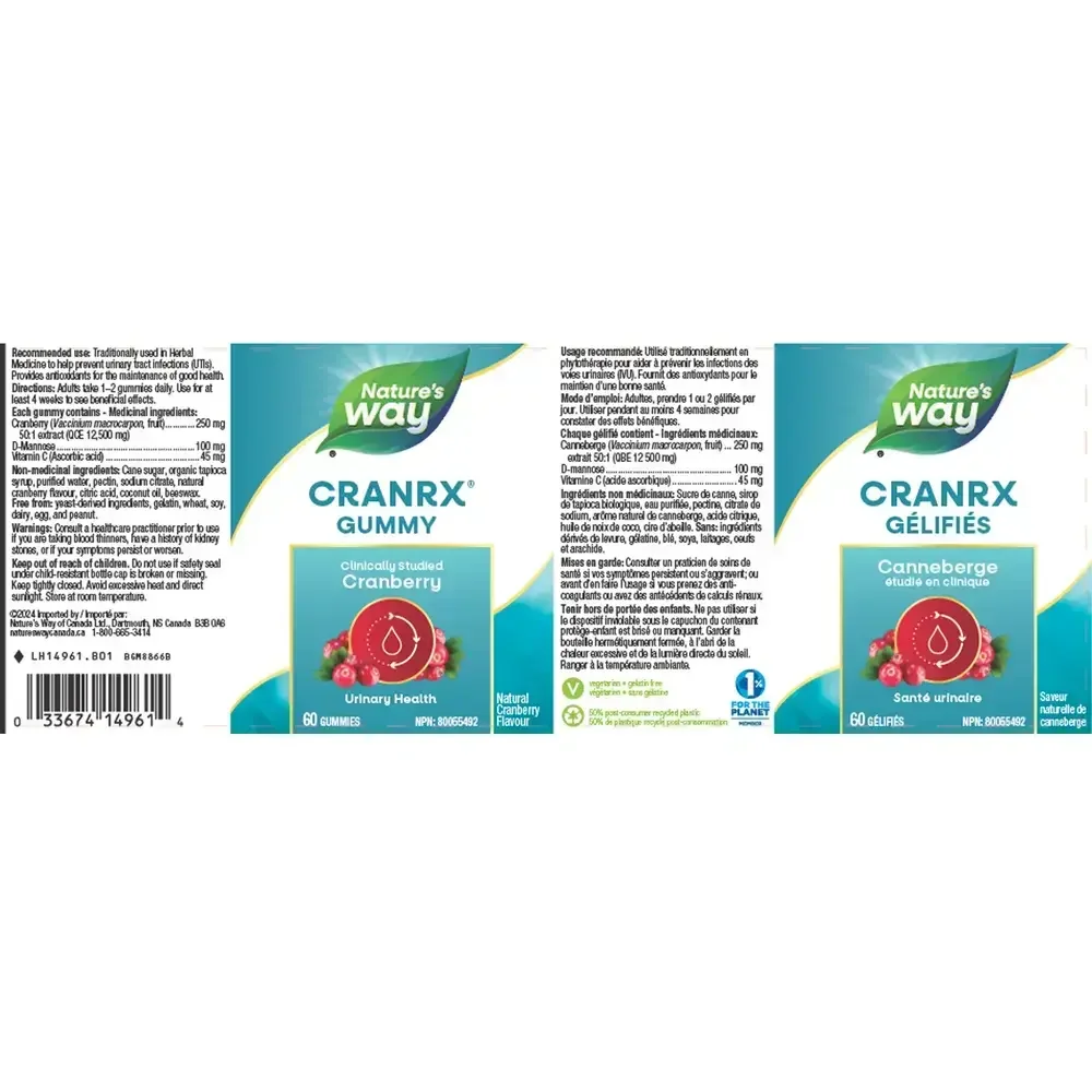 Product image for CranRx Gummies, Cranberry.