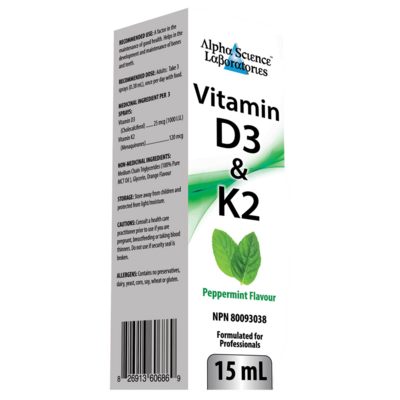 Vitamin D3 & K2 | Mint Flav 15 Milliliters