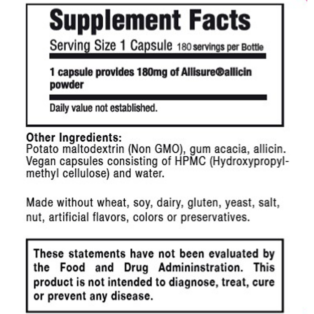Product image for Allimax 100% Allicin 180mg.