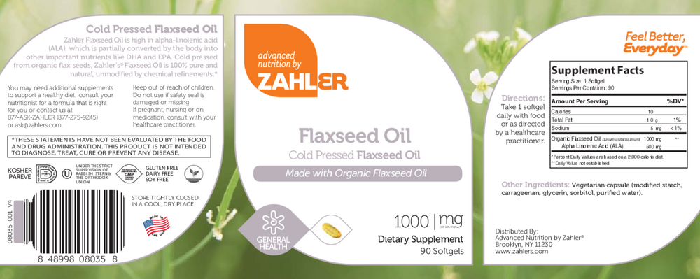 Product image for Flax Seed Oil 1000mg - Organic.
