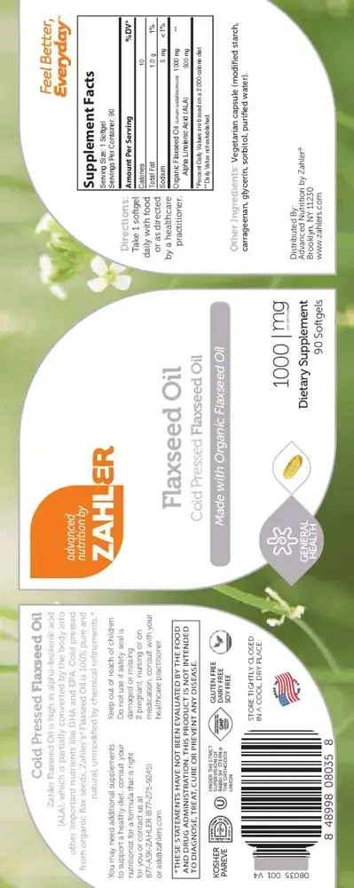 Product image for Flax Seed Oil 1000mg - Organic.