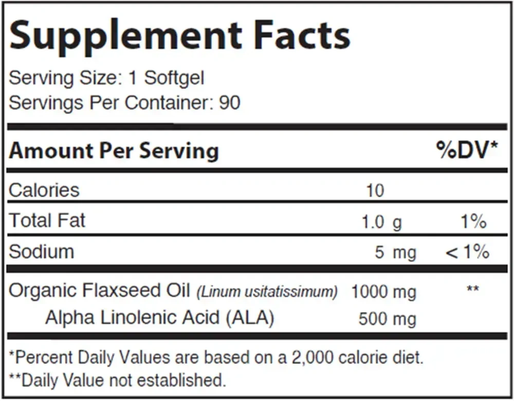Product image for Flax Seed Oil 1000mg - Organic.