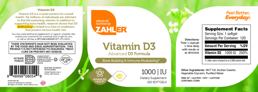 Product image for Vitamin D3 1000IU.
