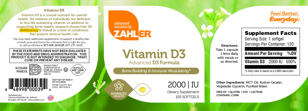 Product image for Vitamin D3 2000IU.