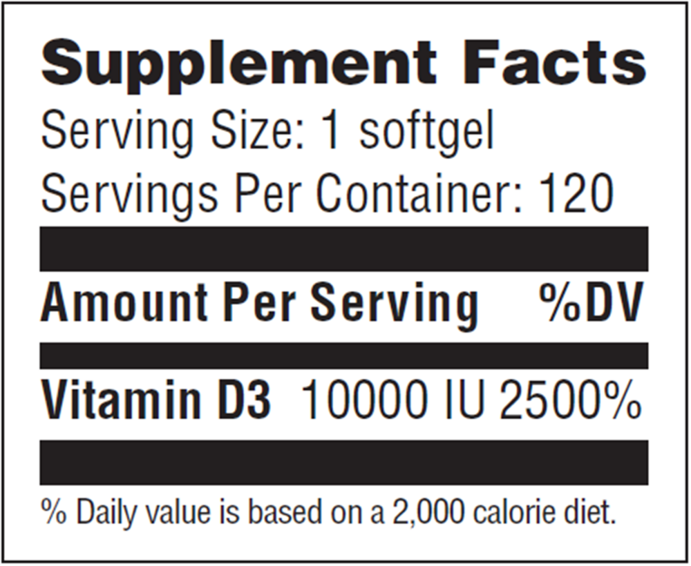 Product image for Vitamin D 10,000IU.