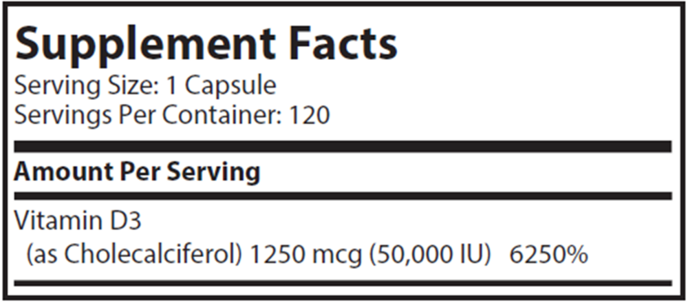 Product image for Vitamin D3 50,000IU.