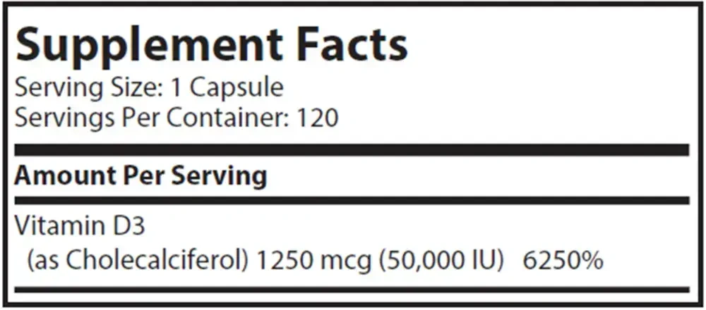 Product image for Vitamin D3 50,000IU.