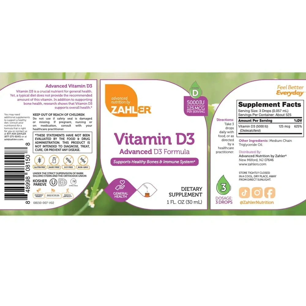 Product image for Vitamin D3 5000IU Liquid.