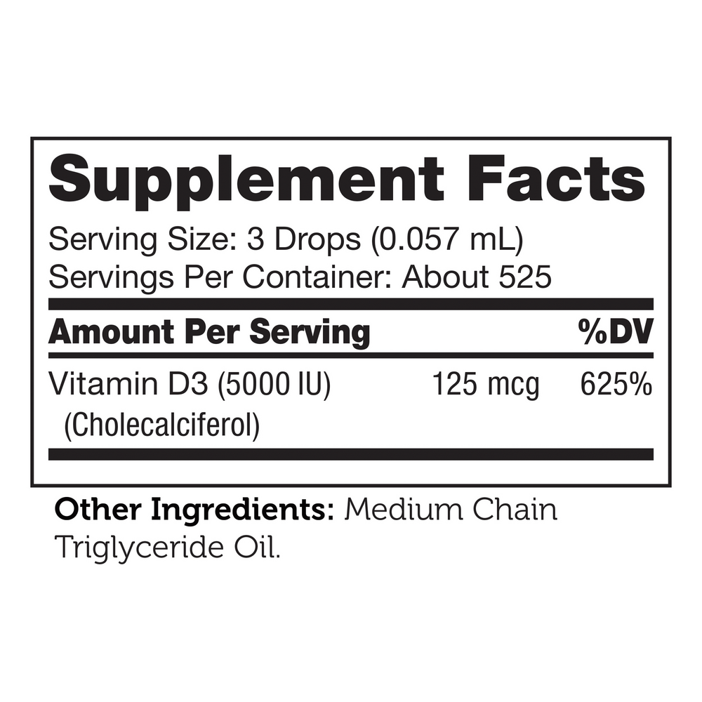 Product image for Vitamin D3 5000IU Liquid.