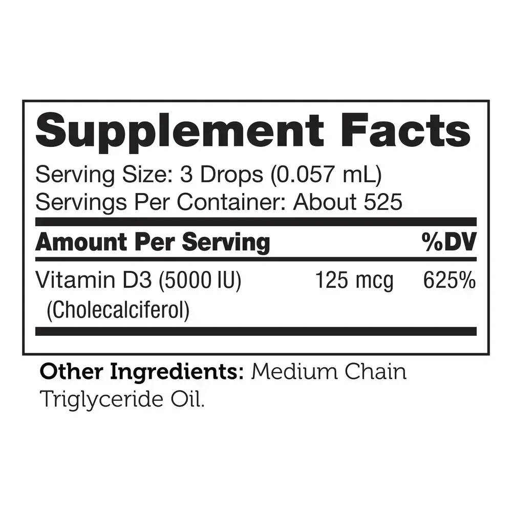 Product image for Vitamin D3 5000IU Liquid.