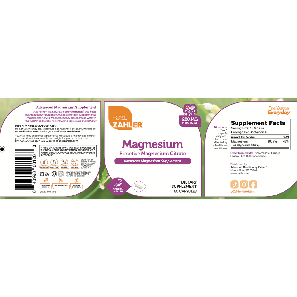 Product image for Magnesium Citrate 200mg.