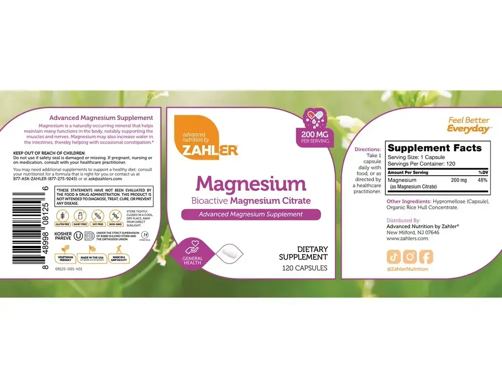 Product image for Magnesium Citrate 200mg.