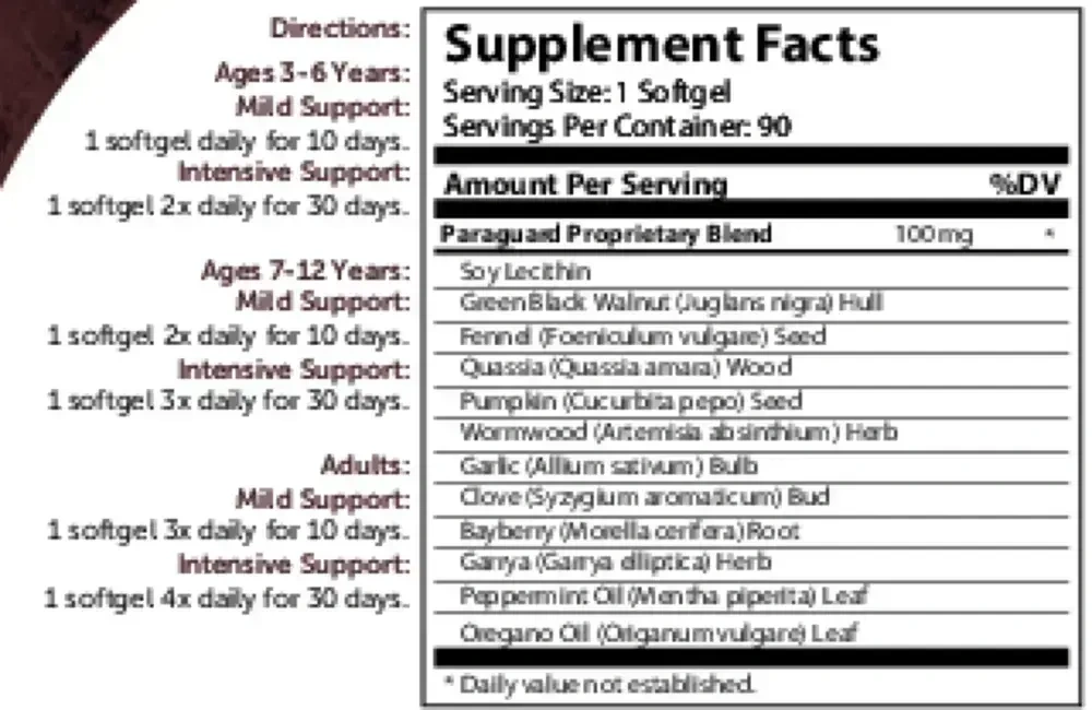 Product image for ParaGuard Softgels.