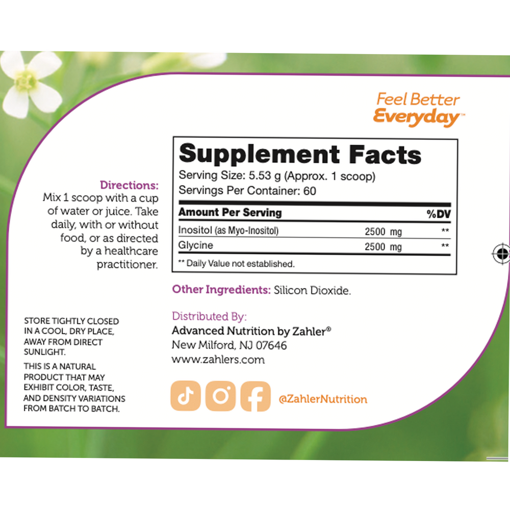 Product image for Inositol + Glycine Powder.
