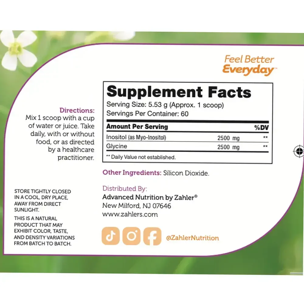 Product image for Inositol + Glycine Powder.