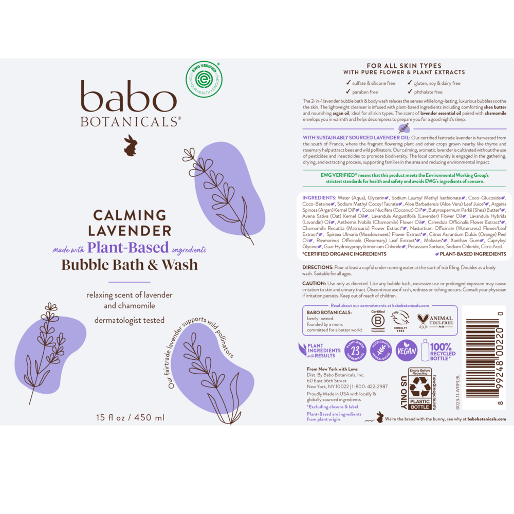 Product image for Calming Lavender Bubble Bath &amp; Wash.