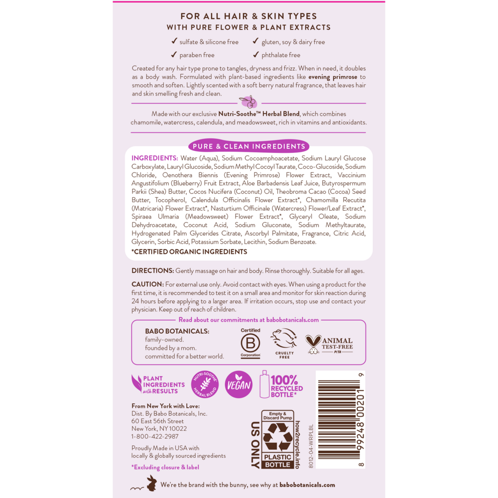 Product image for Smoothing Shampoo and Wash.