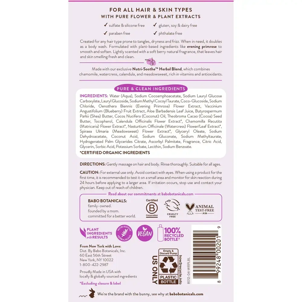 Product image for Smoothing Shampoo and Wash.