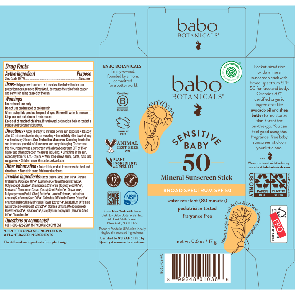 Product image for Baby Face™ SPF 50 Mineral Sunscreen Stic.