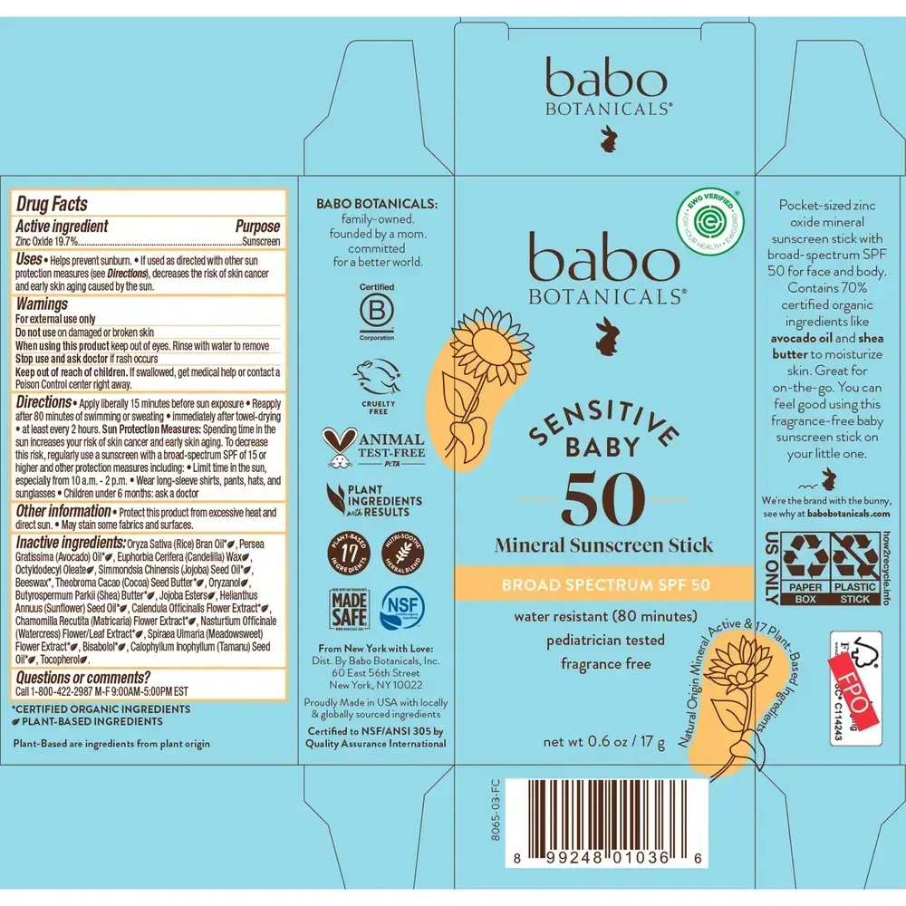 Product image for Baby Face™ SPF 50 Mineral Sunscreen Stic.