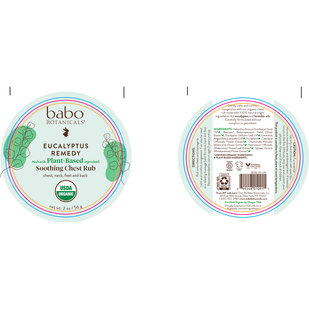 Product image for Eucalyptus Remedy Soothing Chest Rub.