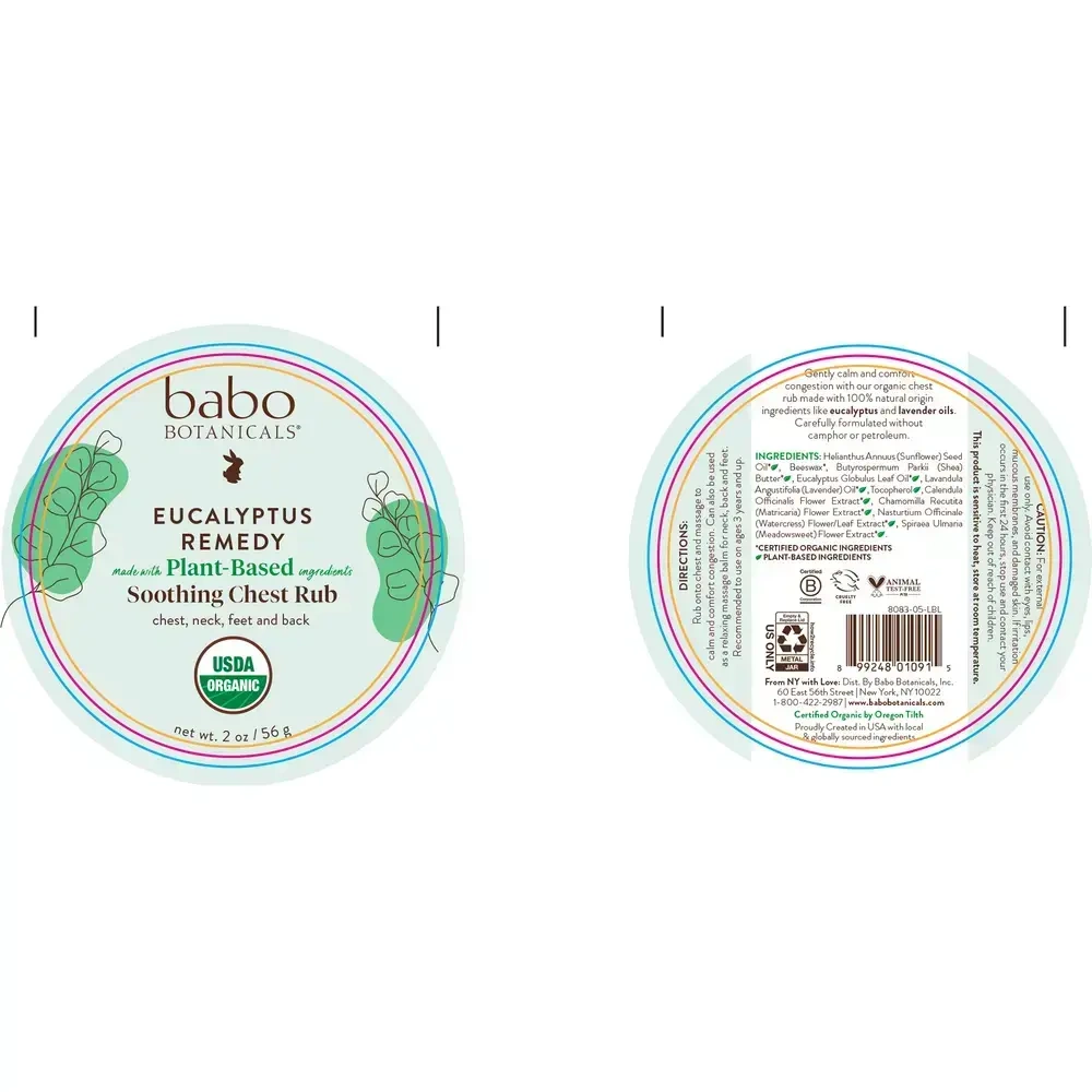 Product image for Eucalyptus Remedy Soothing Chest Rub.